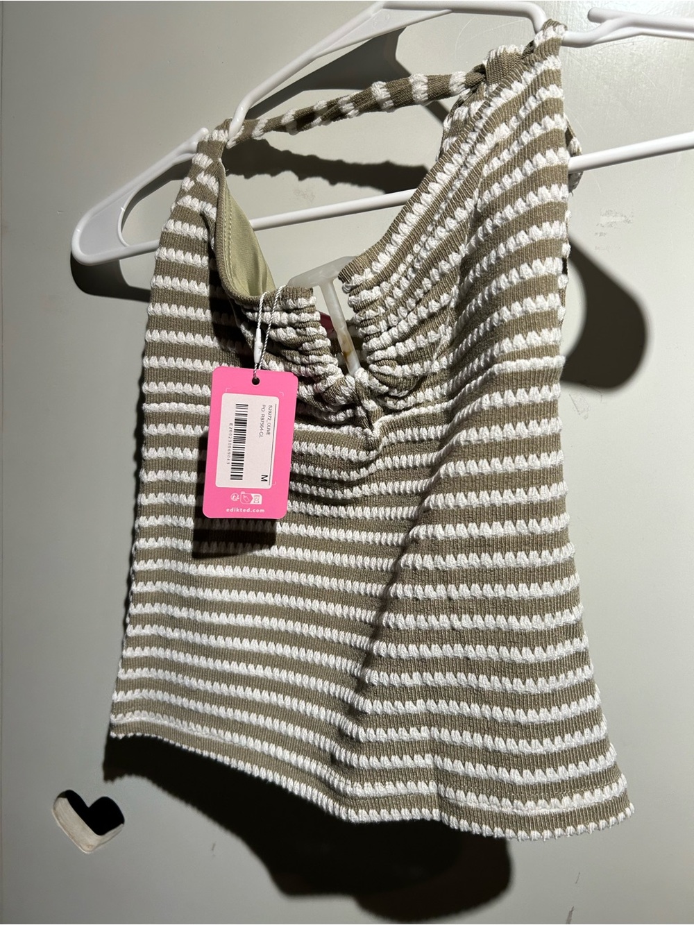 Edikted Lovina Textured Striped Halter Top